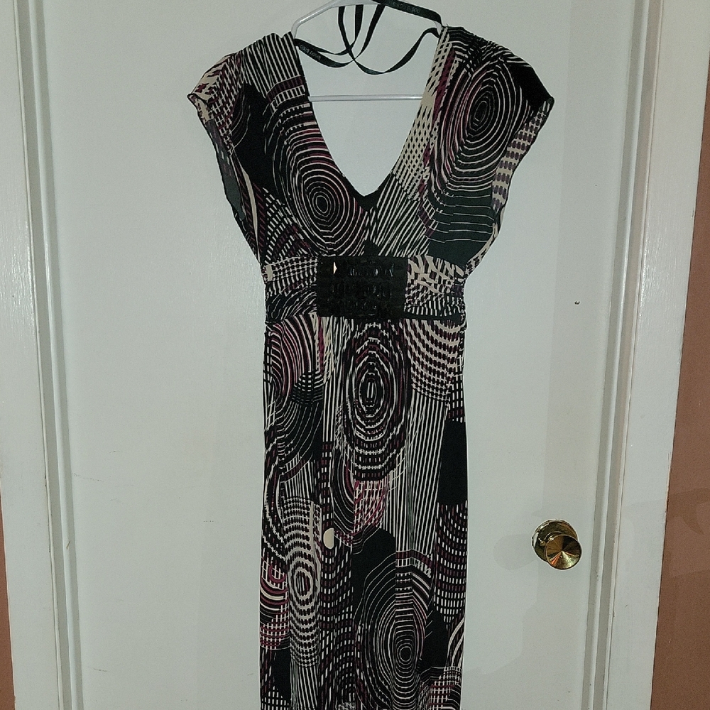 Bisou Bisou Black and White Sheath Dress with Flutter Cap Sleeves - Picture 7 of 7